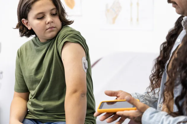 A boy with an insuline pod on his arm. Photo: iStock